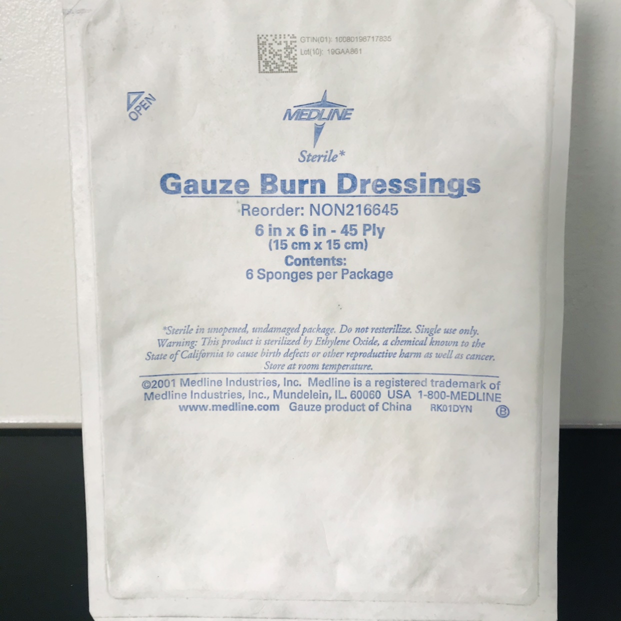 Gauze burn dressings