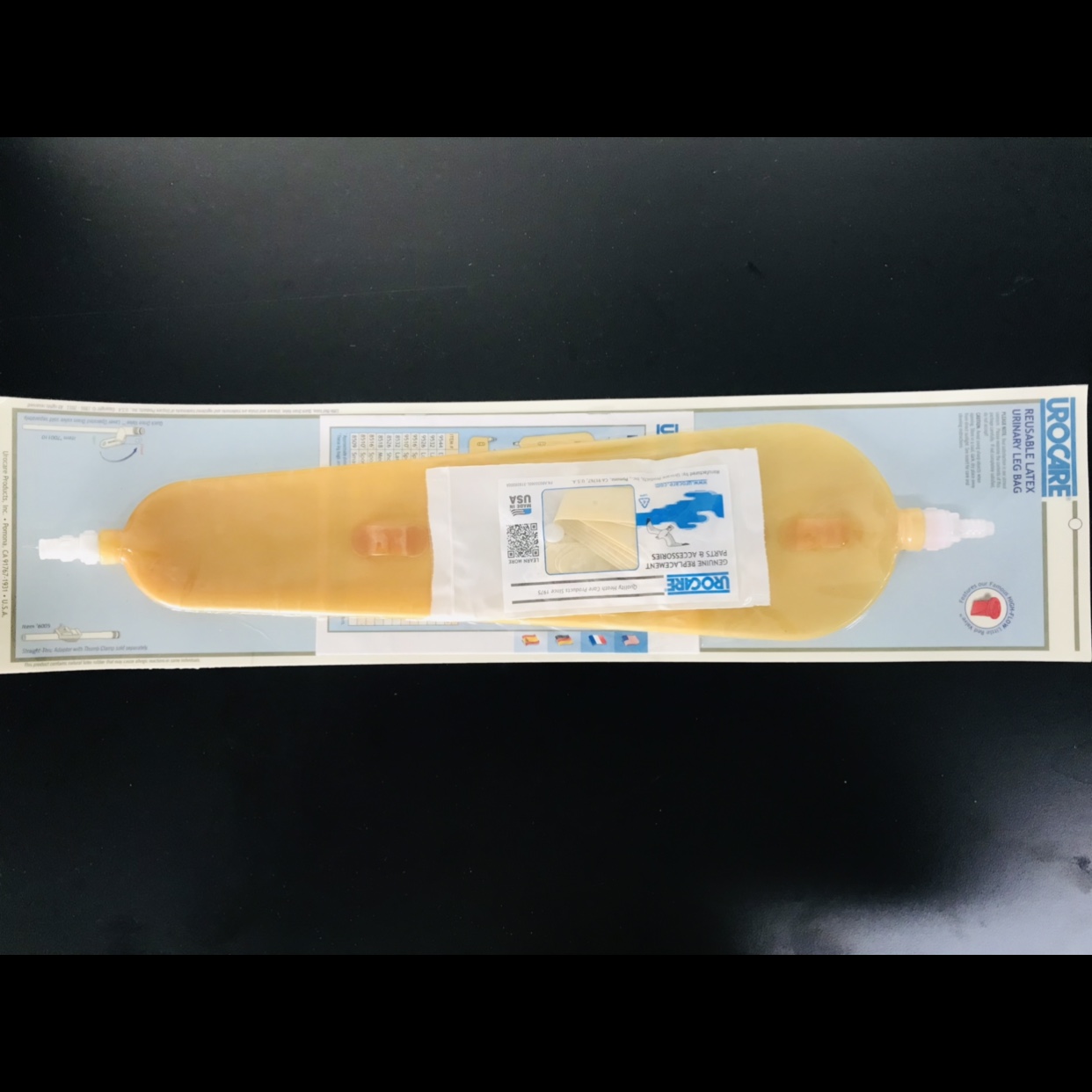 Reusable latex urinary leg bag